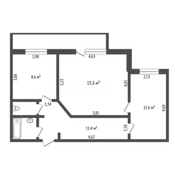 2-к кв. Амурская область, Благовещенск Комсомольская ул., 50 (53.7 м)