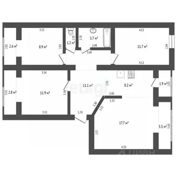 3-к кв. Краснодарский край, Анапа Стахановская ул., 3 (74.4 м)