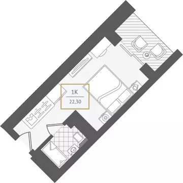 Квартира-студия: Адлер, улица Ленина, 280А (23.4 м)