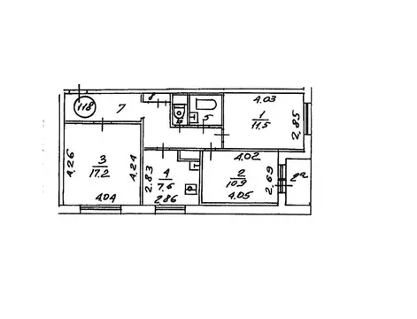 3-к кв. Москва Строгинский бул., 17К1 (63.0 м)