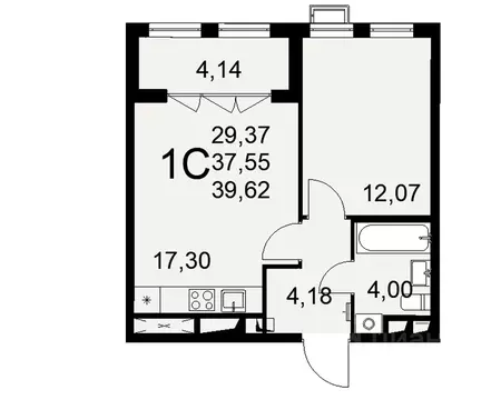 1-к кв. Тульская область, Тула ул. Коминтерна, 44 (39.62 м)
