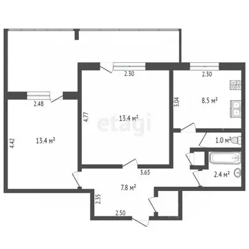 2-к кв. Крым, Евпатория ул. 9 Мая, 94 (51.8 м)