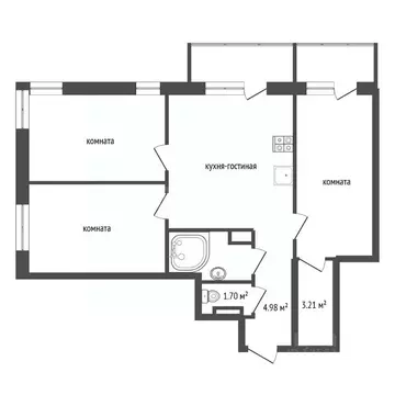 3-к кв. Воронежская область, Воронеж ул. Ворошилова, 63/2 (79.1 м)