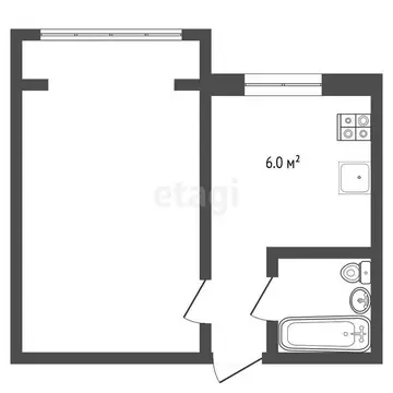 1-комнатная квартира: Нальчик, Эльбрусская улица, 1А (27.8 м)