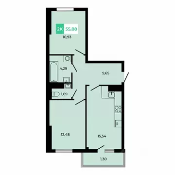 2-к кв. Ростовская область, Аксайский район, Щепкинское с/пос, пос. ...