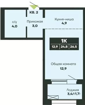 1-к кв. Новосибирская область, Новосибирск Гренландия жилой комплекс ...