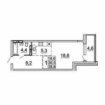 1-к кв. Приморский край, Владивосток Лесная ул., 1В/1 (38.8 м)