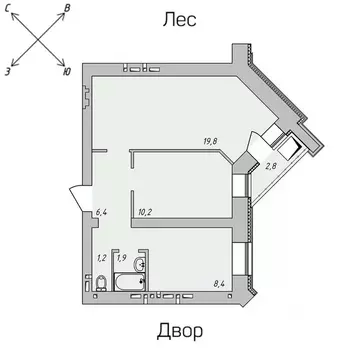 2-к кв. Томская область, Томск Нижний пер., 51 (48.51 м)