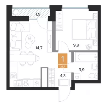 1-к кв. Курская область, Курск Парковый квартал Чувства жилой комплекс ...