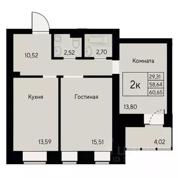 2-к кв. Красноярский край, Красноярск ул. Елены Стасовой, 80 (61.5 м)