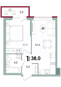 1-к кв. Тверская область, Тверь Южный мкр,  (38.0 м)