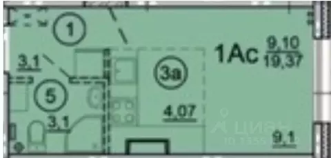 Студия Ярославская область, Ярославль ул. Дядьковская, 16А (19.4 м)
