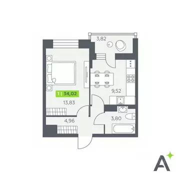 1-к кв. Ленинградская область, Всеволожский район, Заневское городское ...