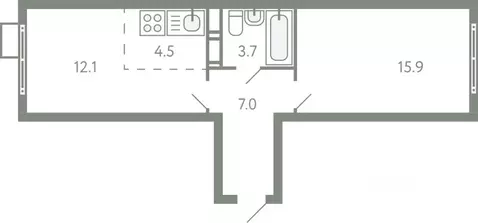 2-к кв. Московская область, Ленинский городской округ, Молоково пгт ...