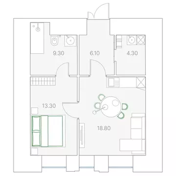 1-комнатная квартира: Москва, Софийская набережная, 34с3 (51.8 м)