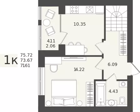 Квартира-студия: Калининградская область, Пионерский (73.67 м)