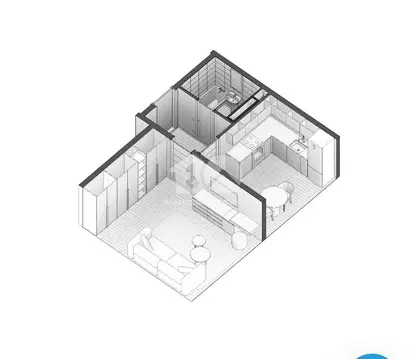1-комнатная квартира: Садовый, микрорайон Околица, 7 (36.5 м)