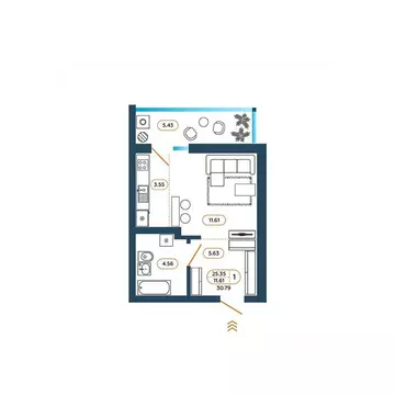 Студия Ростовская область, Батайск ул. Родная, 1 (31.9 м)