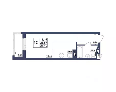 Студия Башкортостан, Уфа Космос жилой комплекс, лит1 (27.97 м)