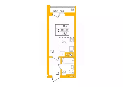Студия Башкортостан, Уфа ул. имени Фронтовых Бригад, 15/1 (22.1 м)
