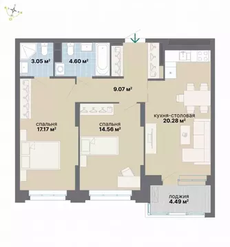 2-к кв. Свердловская область, Екатеринбург Южный жилрайон, Лайв жилой ...