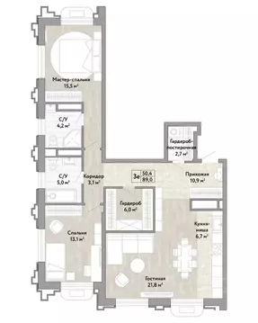 3-к кв. Хабаровский край, Хабаровск ул. Нагишкина, 3 (89.0 м)