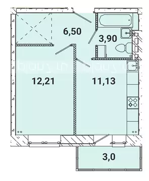 1-комнатная квартира: Дзержинск, микрорайон Современник, 27 (36.74 м)