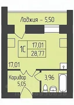 Студия Новосибирская область, Новосибирск ул. Юности, 9 (28.77 м)