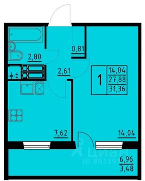 1-к кв. Пермский край, Пермь ул. Танцорова, 96 (31.36 м)