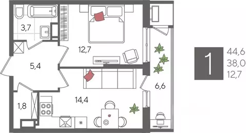1-к кв. Краснодарский край, Краснодар Черемушки мкр, Рекорд жилой ...