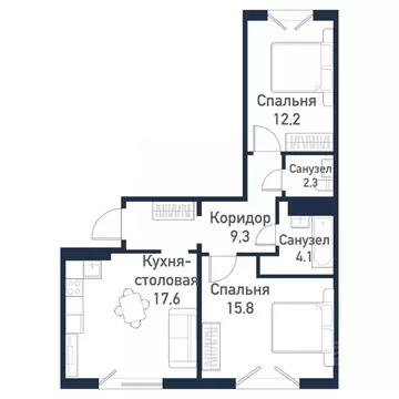 2-к кв. Челябинская область, Челябинский городской округ, пос. ...