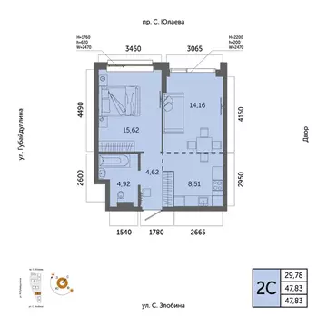 2-к кв. Башкортостан, Уфа Зеленая Роща жилрайон, Урбаника жилой ...