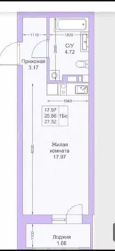 Квартира-студия: Казань, улица Александра Курынова, 4 (26 м)
