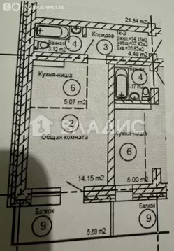Квартира-студия: Улан-Удэ, 115-й микрорайон, 10 (28.5 м)