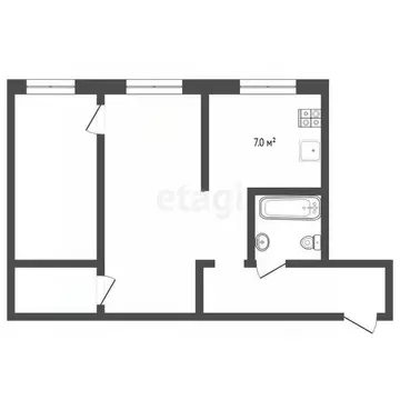 2-к кв. Тюменская область, Тюменский муниципальный округ, Боровский рп ...
