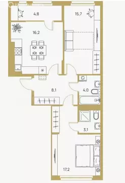 2-комнатная квартира: Пенза, улица 65-летия Победы, 32 (72 м)