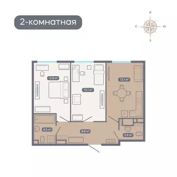 2-к кв. Нижегородская область, Нижний Новгород Квартет жилой комплекс ...