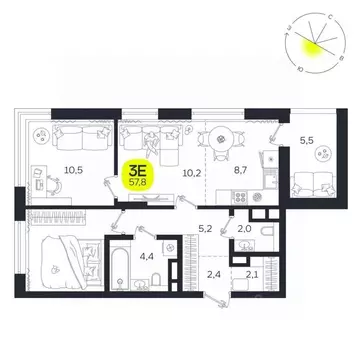 3-к кв. Свердловская область, Екатеринбург Южная Ботаника жилрайон, ...