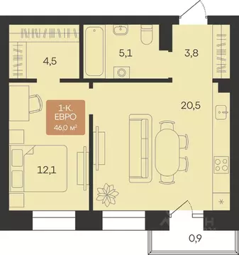 1-к кв. Ямало-Ненецкий АО, Новый Уренгой Созидателей мкр, Атмосфера. ...