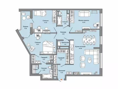 3-комнатная квартира: Екатеринбург, Косотурская улица, 1В/2 (120 м)