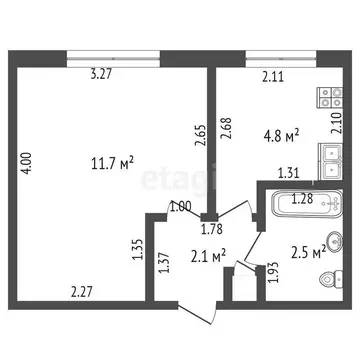 1-комнатная квартира: Анапа, улица Толстого, 113 (21.7 м)