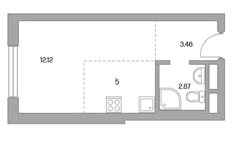 Квартира-студия: Балашиха, улица Яганова, 7 (26 м)