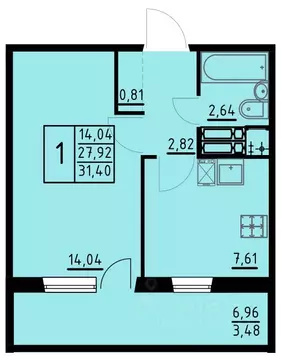 1-к кв. Пермский край, Пермь ул. Танцорова, 96 (31.4 м)