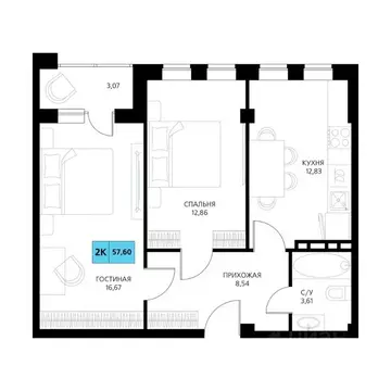 2-к кв. Дагестан, Дербент  (57.6 м)