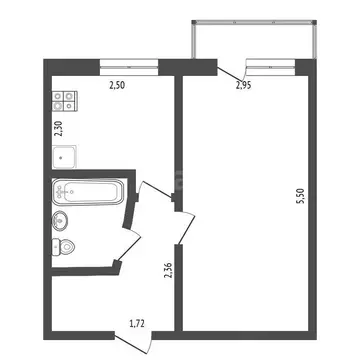 1-комнатная квартира: Саки, Интернациональная улица, 47 (30.6 м)