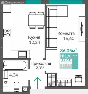 1-комнатная квартира: Симферополь, Киевский район, микрорайон Крымская ...