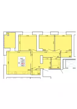 3-к кв. Костромская область, Кострома Кинешемское ш., 88 (86.0 м)