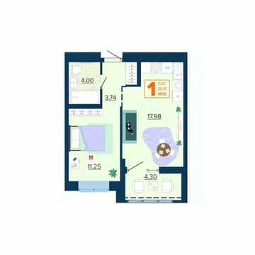 1-к кв. Брянская область, Брянск Московский мкр, Микрорайон Акватория ...