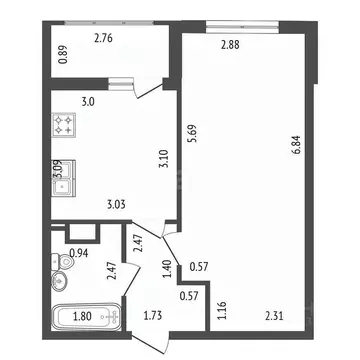 1-к кв. Ленинградская область, Мурино Всеволожский район, ул. ...