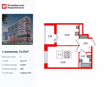 1-к кв. Ленинградская область, Всеволожский район, Свердловское ...